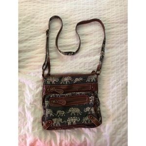 Cross-body elephant patterned purse